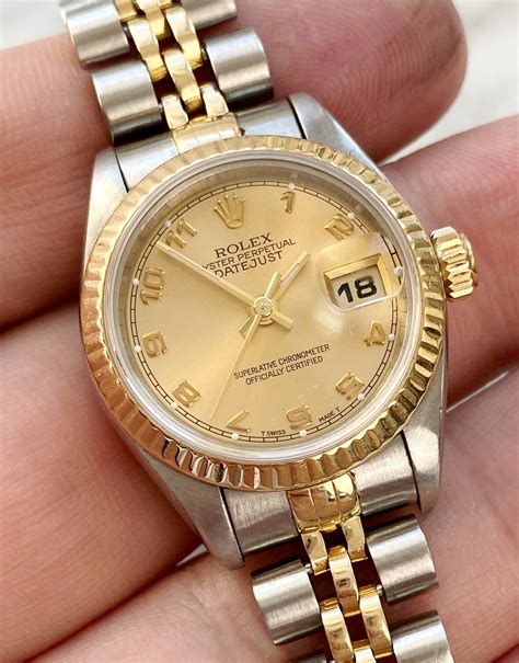 rolex datejust gold silber damen